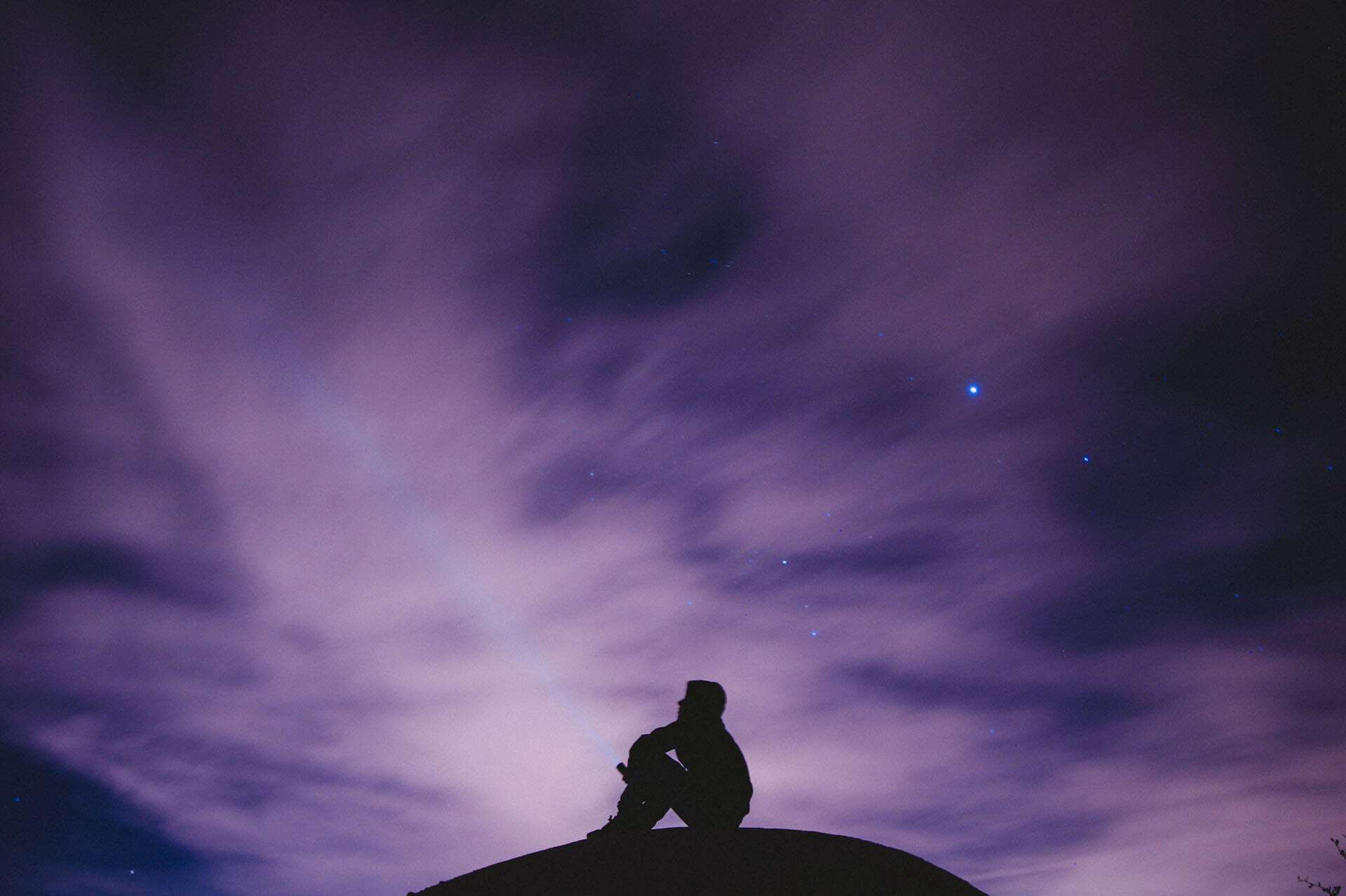 graphic design passion sky person light stars purple