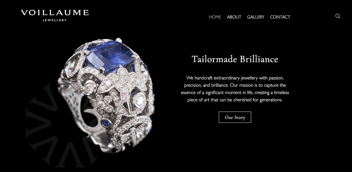 Voillaume Jewellery Website Home Page