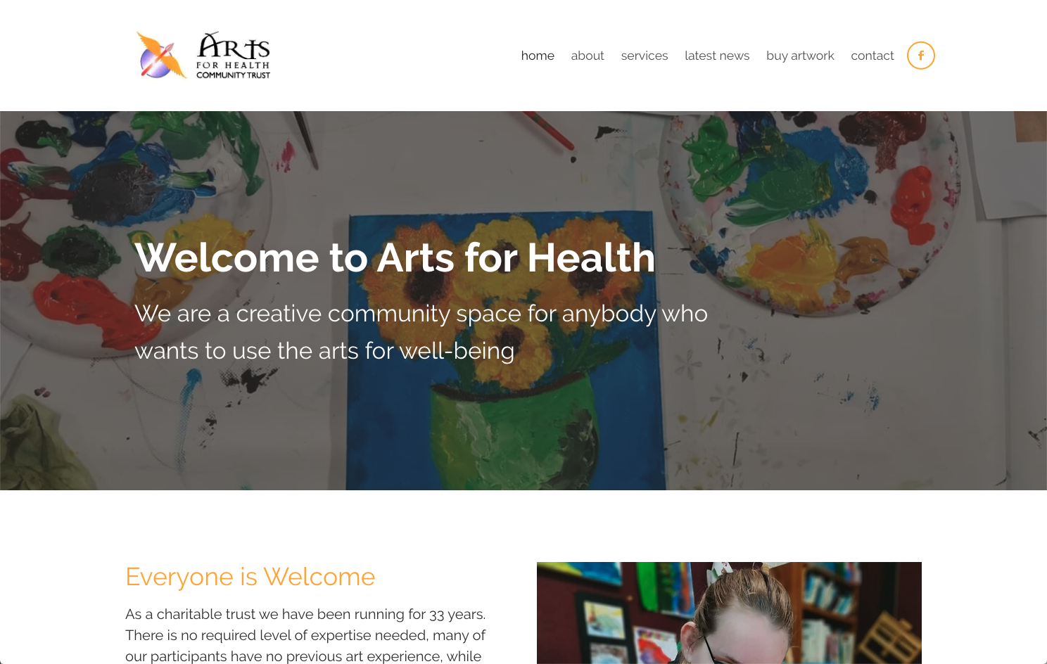 Arts for Health home page