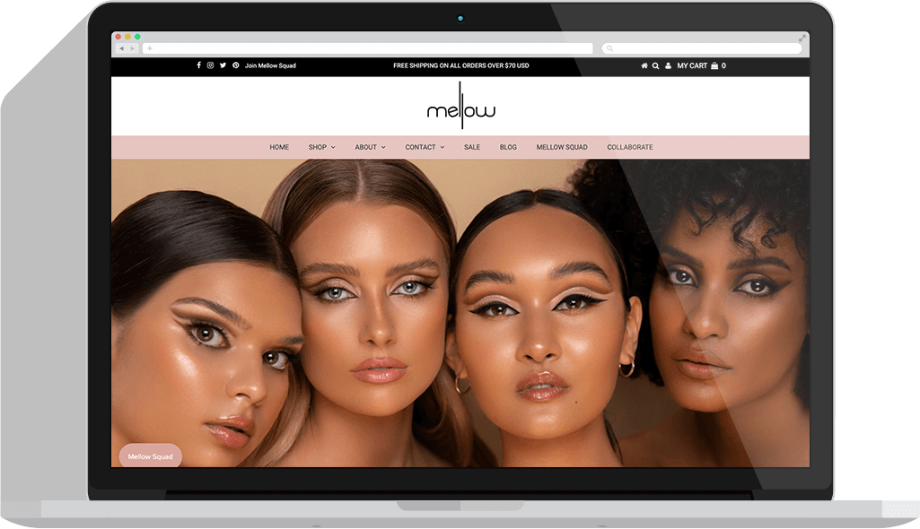 Mellow Cosmetics Portfolio Mockup Flat MacBook