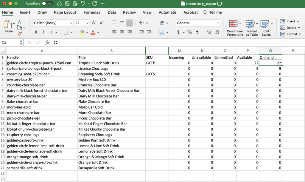 Import a spreadsheet to update your inventory on Shopify